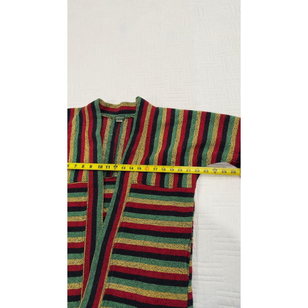Kathmandu Imports Striped Cotton‎ Cardigan Jacket Red Green Yellow Black Nepal - Picture 6 of 7